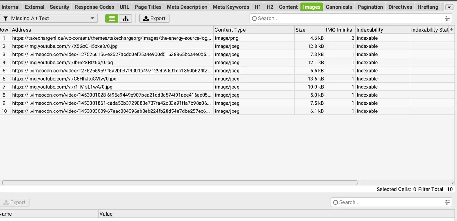 Audit screenshot