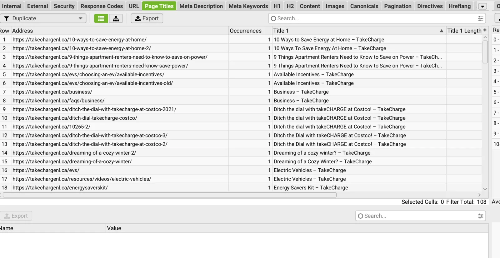 Audit screenshot