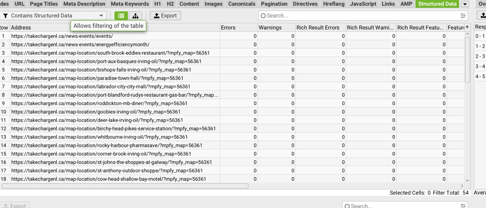 Audit screenshot